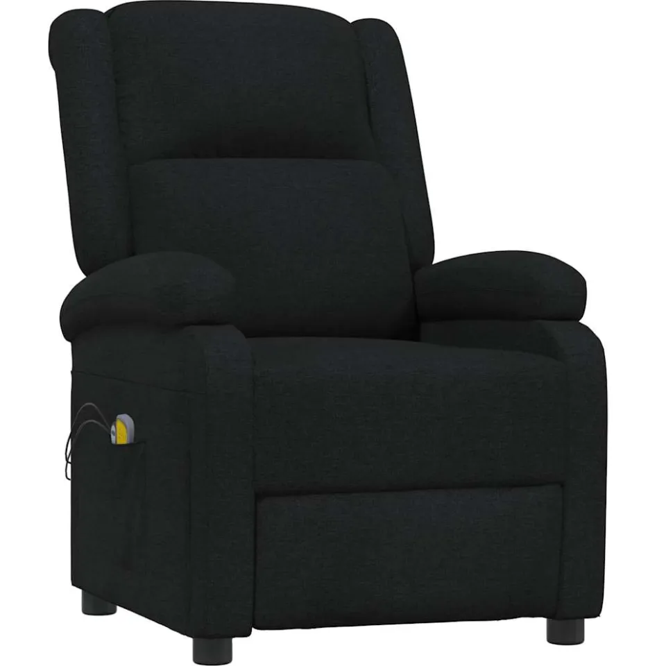 vidaXL Massagestoel elektrisch stof zwart