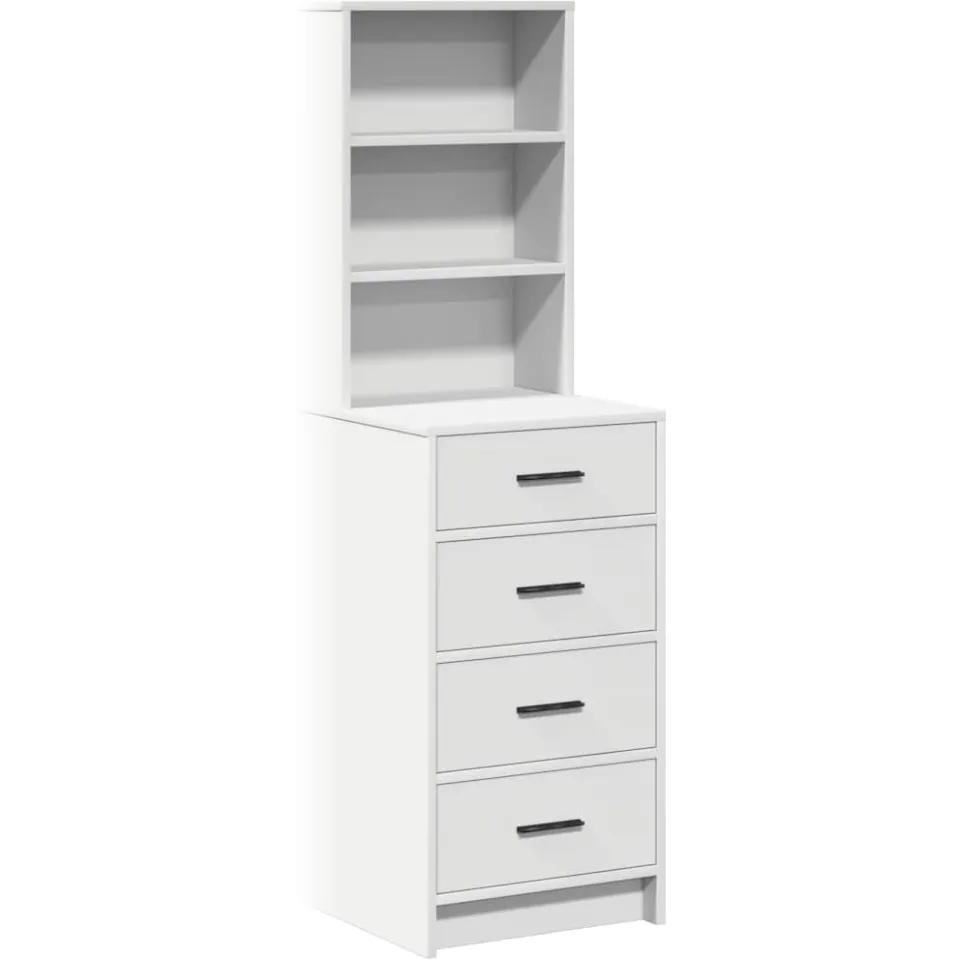 vidaXL Highboard Wit 40 x 41 x 135 cm Bewerkt hout