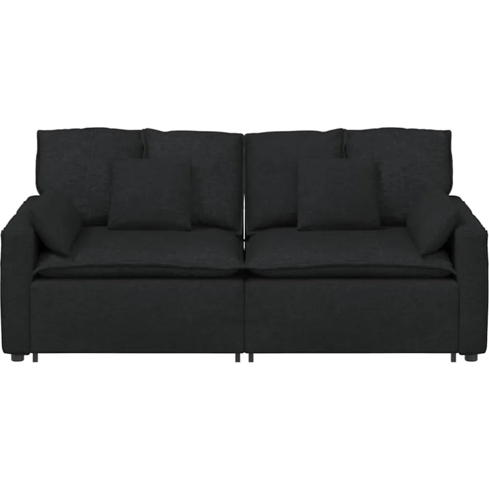 vidaXL Modulaire bank met kussens zwart, foto 4