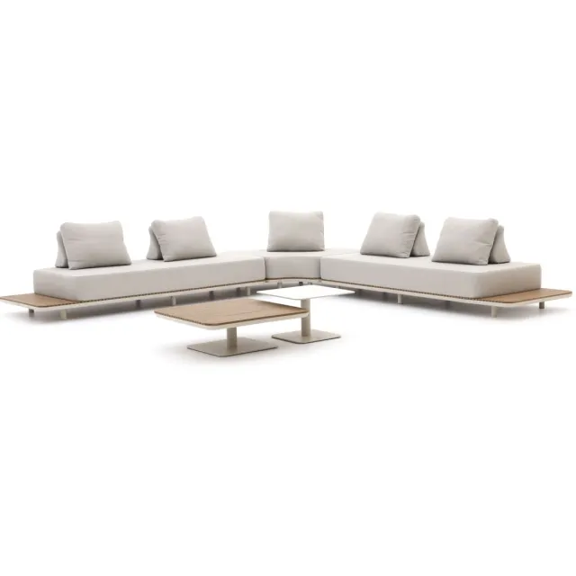 Bellagio tuinmeubelen Bellagio San Lupo hoek loungeset 5-delig 5-zits Taupe