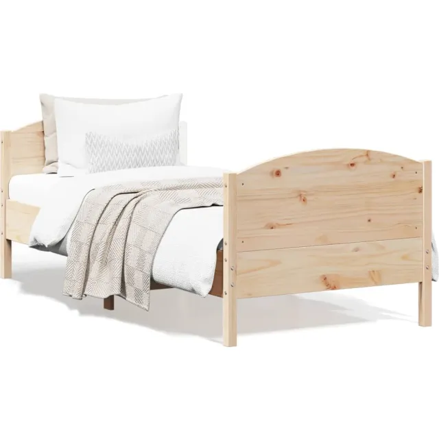 vidaXL Bedframe zonder matras massief grenenhout 75x190 cm Bruin