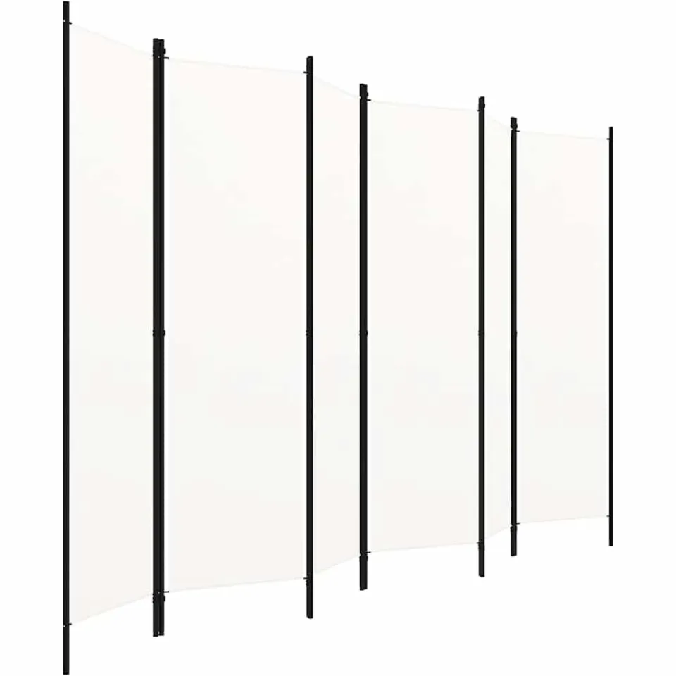 vidaXL Kamerscherm met 6 panelen 300x180 cm wit, foto 2