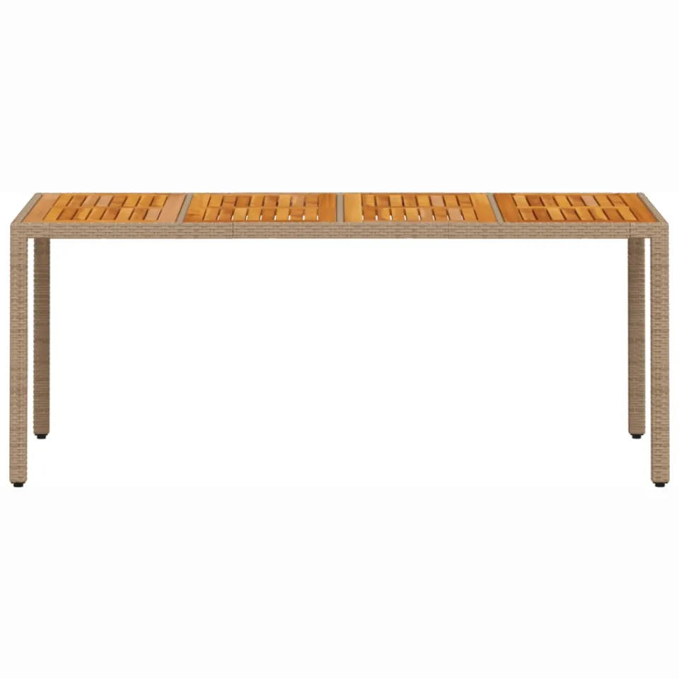 vidaXL Tuintafel 190x90x75 cm poly rattan en acaciahout beige, foto 4