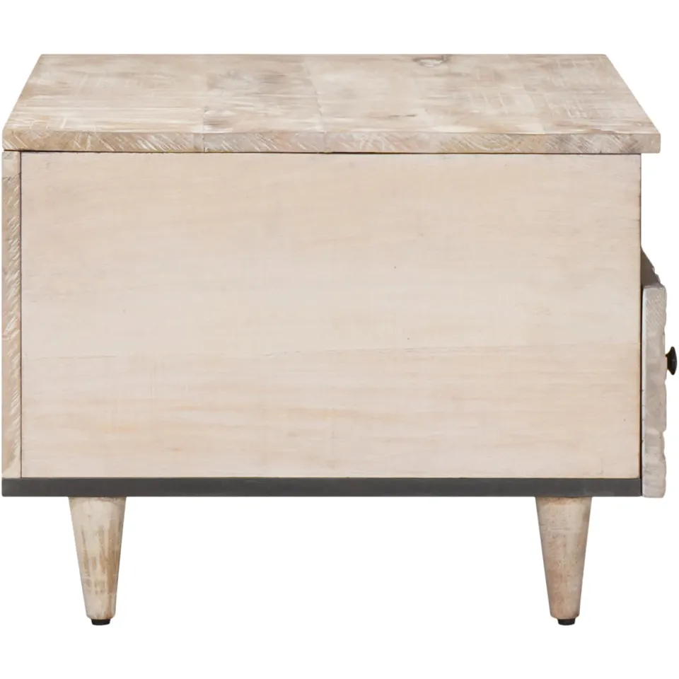 vidaXL Salontafel Wit 80 x 54 x 40 cm Massief Mango Hout, foto 3