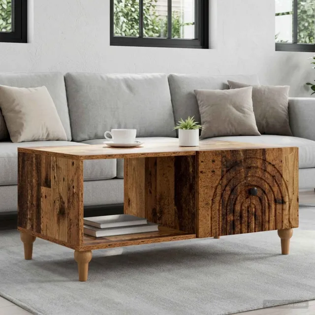 vidaXL Salontafel Oud hout 90 x 50 x 40 cm Bewerkt hout bruin, foto 2