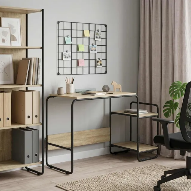 vidaXL Bureau met opbergruimte Sonoma Eiken 131.5 x 50 x 75.5 cm