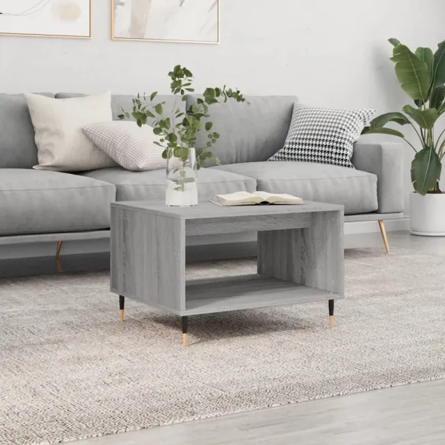 vidaXL Salontafel 60x50x40 cm bewerkt hout grijs sonoma eikenkleurig, foto 2