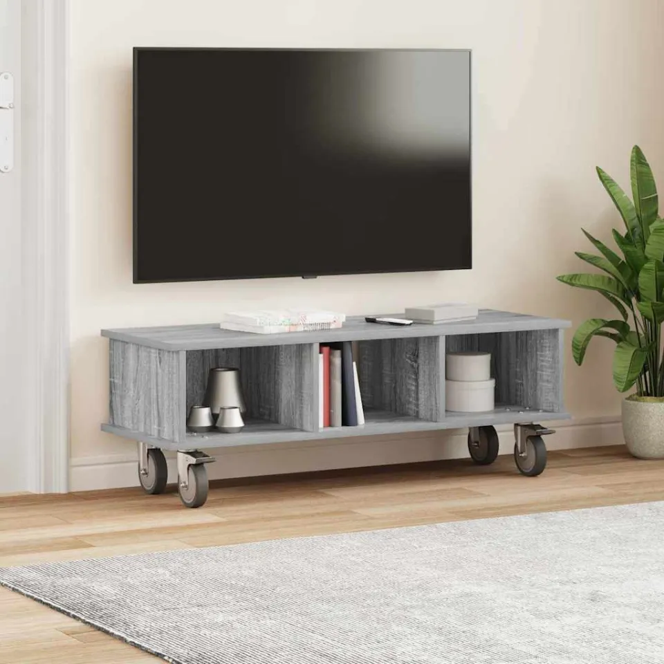 vidaXL TV-standaard 100 x 35 x 35 cm Grijs Sonoma Bewerkt hout, foto 3