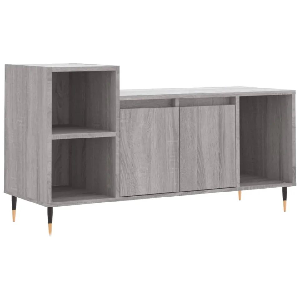 vidaXL Tv-meubel 100x35x55 cm bewerkt hout grijs sonoma eikenkleurig, foto 3