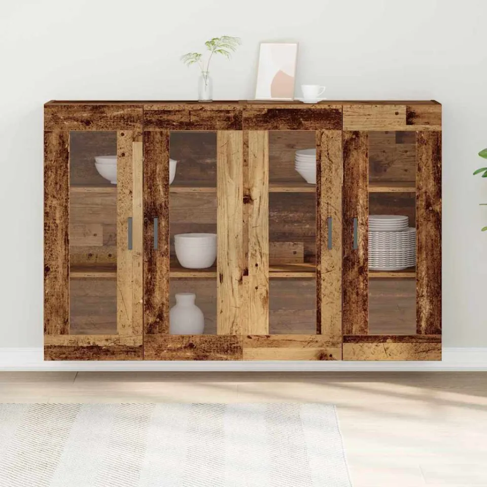 vidaXL Wandkasten 2 st Oud Hout 69,5 x 34 x 90 cm Bewerkt hout bruin, foto 4