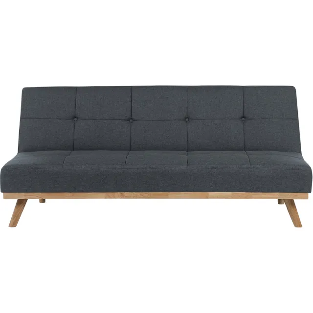 Beliani FROYA - Slaapbank 3-zits - Donkergrijs - Polyester