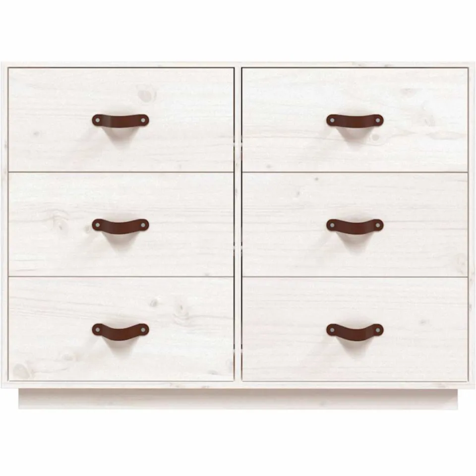 vidaXL Dressoir 100x40x75 cm massief grenenhout wit, foto 3
