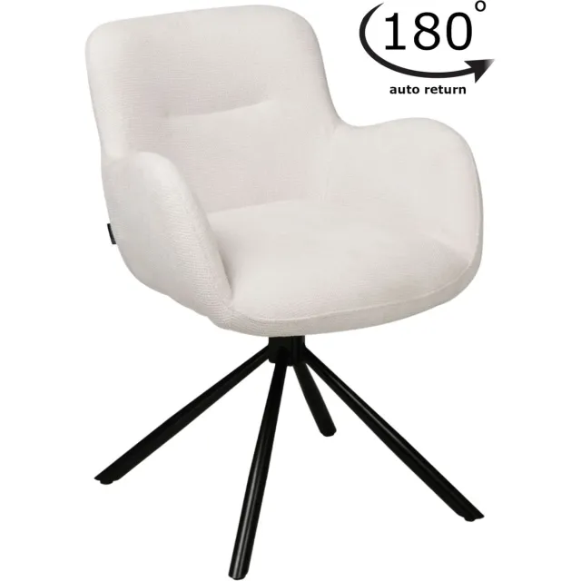 ExitoDesign MARKO - Bureaustoel - Ecru Stoffen Bekleding - Zwarte Metalen Poten Ecru;Zwart