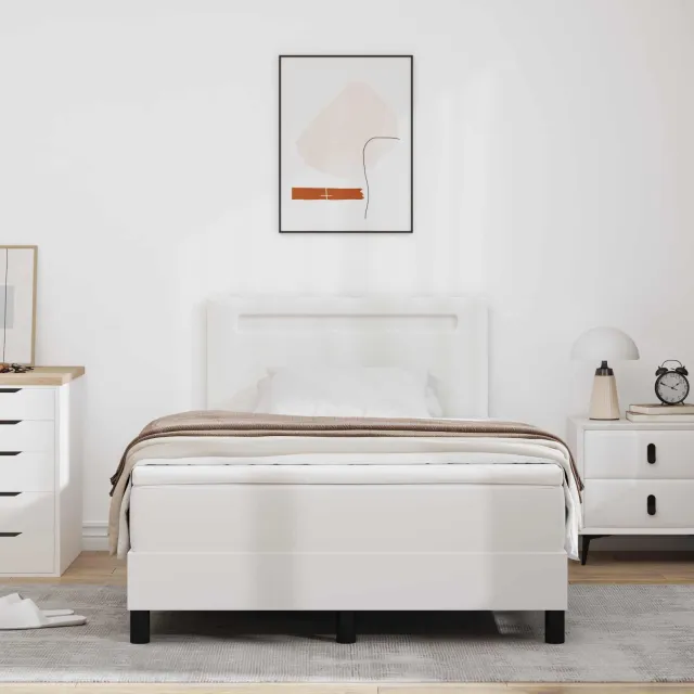 vidaXL Boxspringbed met hoofdeinde Wit 120 x 200 cm Kunstleer