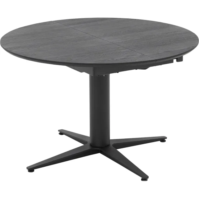 Goossens Uitschuifbare Eettafel Sef - 120 x 76 x 120 - eiken - zwart - rond