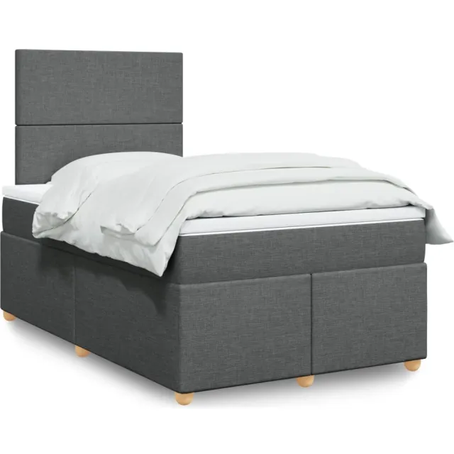 vidaXL Boxspring met matras stof donkergrijs 120x190 cm grijs