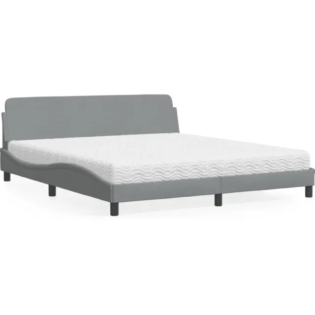 vidaXL Bed met matras "Dover" stof lichtgrijs 180x200 cm