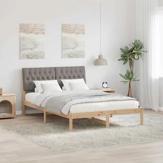 vidaXL Bedframe met Gevoerd Hoofdgedeelte Bruin 150 x 200 cm