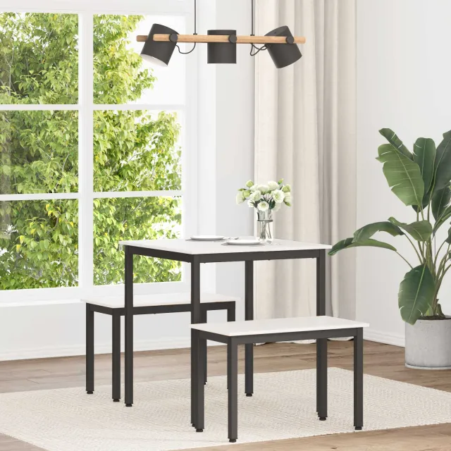 vidaXL Eettafel 70 x 70 x 75 cm Massief grenenhout Wit Vierkant