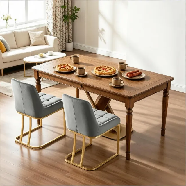 REDOM Eetkamerstoelen - Gestoffeerd - Modern - Eetkamer of Woonkamer - Metaal en Fluweel - Donkergrijs - 39 x 45 x 84 cm