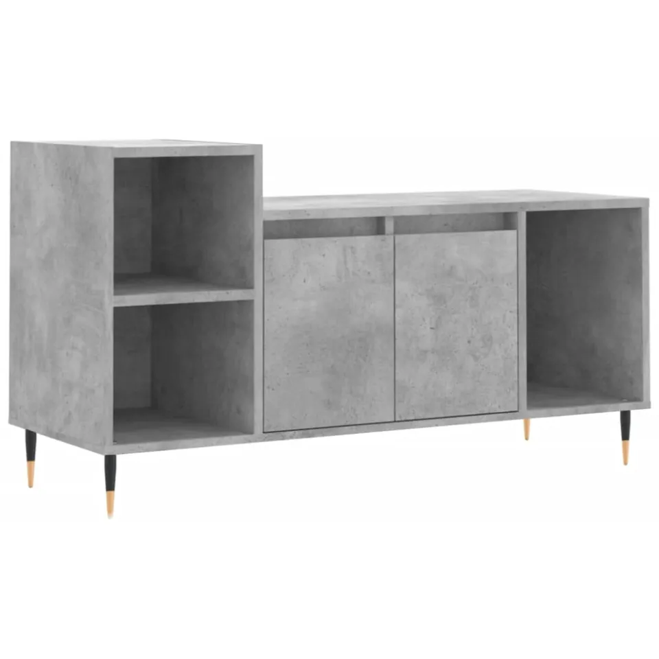 vidaXL Tv-meubel 100x35x55 cm bewerkt hout betongrijs grijs, foto 3