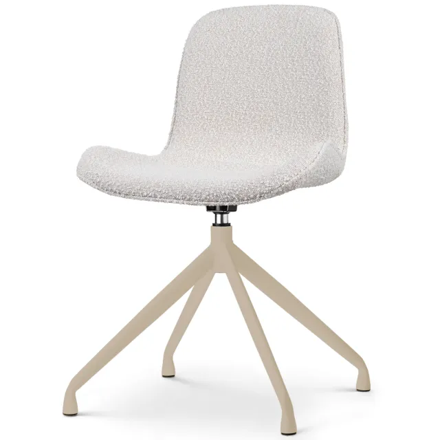 Nolon Nola-Fé draaibare eetkamerstoel bouclé beige - beige onderstel