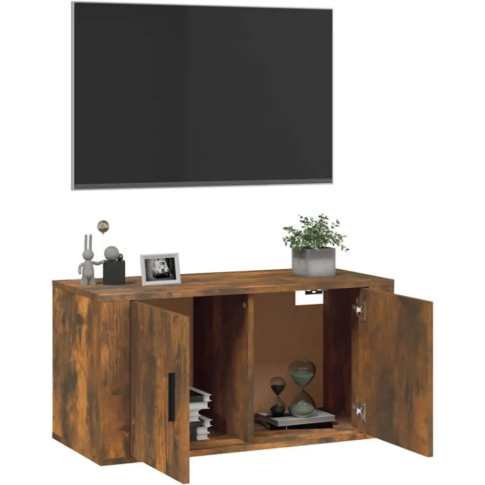 vidaXL Tv-wandmeubel 80x34,5x40 cm gerookt eikenkleurig, foto 4