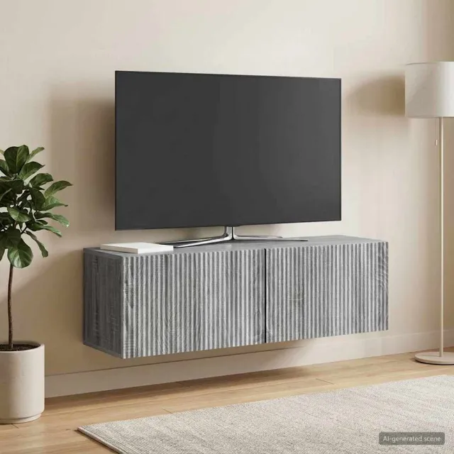 vidaXL Wandbeugel TV-kast 98 x 31 x 30 cm Grijs sonoma Bewerkt hout