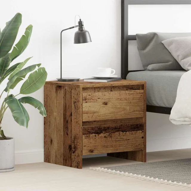 vidaXL Nachtkastje Oudhout 45 x 34 x 44,5 cm Bewerkt hout bruin, foto 2