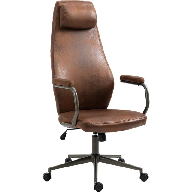 CLP Pocatello Bureaustoel - Ergonomisch - Armleuning - Hoofdsteun - cognac