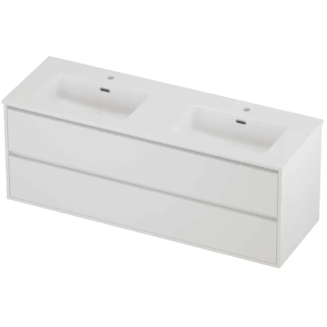 Proline Tribute Badmeubelset Porselein Elegant 2 Gaten 140x46x54 cm Glans Wit Mat White Mat Wit