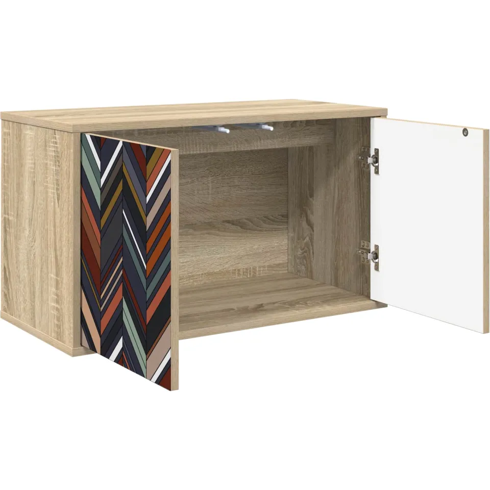 vidaXL Wandgemonteerd tv-meubel OMMEN 69 x 33 x 40 cm Sonoma Eiken Bruin