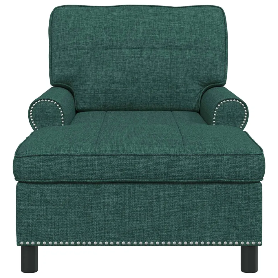 vidaXL Chaise Lounge Donkergroen Stof 91 x 157 x 91 cm