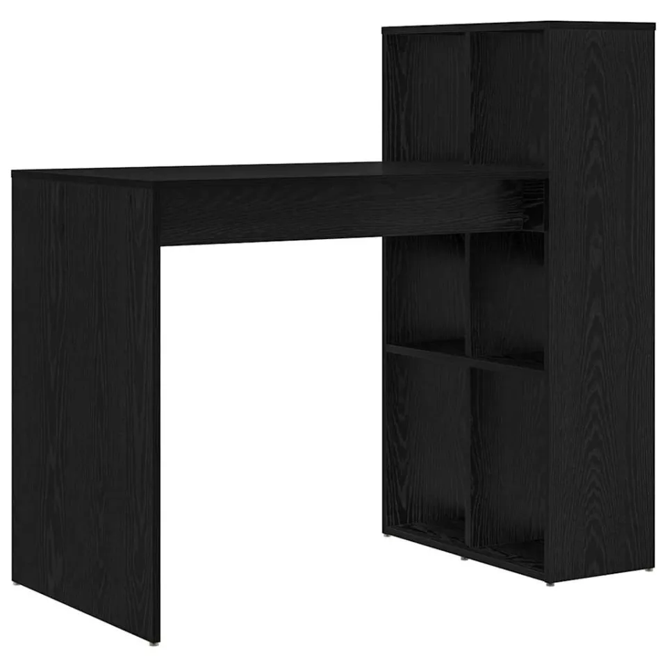 vidaXL Bureau Zwart Eiken 108 x 55 x 103 cm Bewerkt hout, foto 3