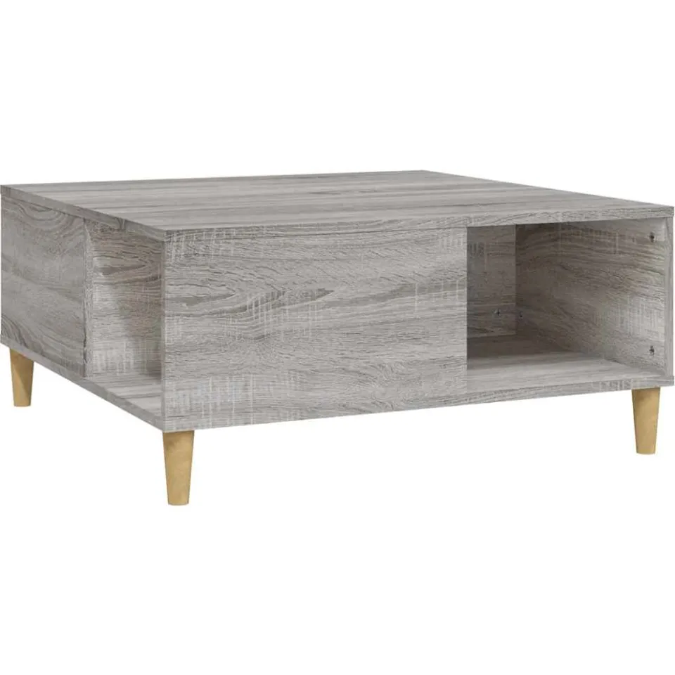 vidaXL Salontafel 80x80x36,5 cm bewerkt hout grijs sonoma eikenkleurig, foto 4
