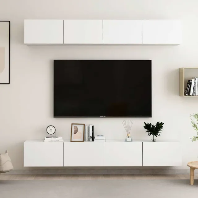 vidaXL Tv-meubelen 4 st 100x30x30 cm bewerkt hout wit, foto 2