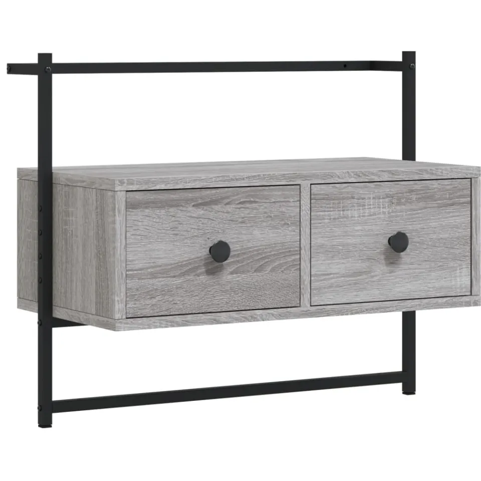 vidaXL Tv-meubel wandgemonteerd 60,5x30x51 cm hout grijs sonoma eiken, foto 3