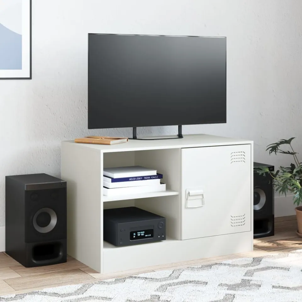 vidaXL Tv-meubel 67x39x44 cm staal wit, foto 3
