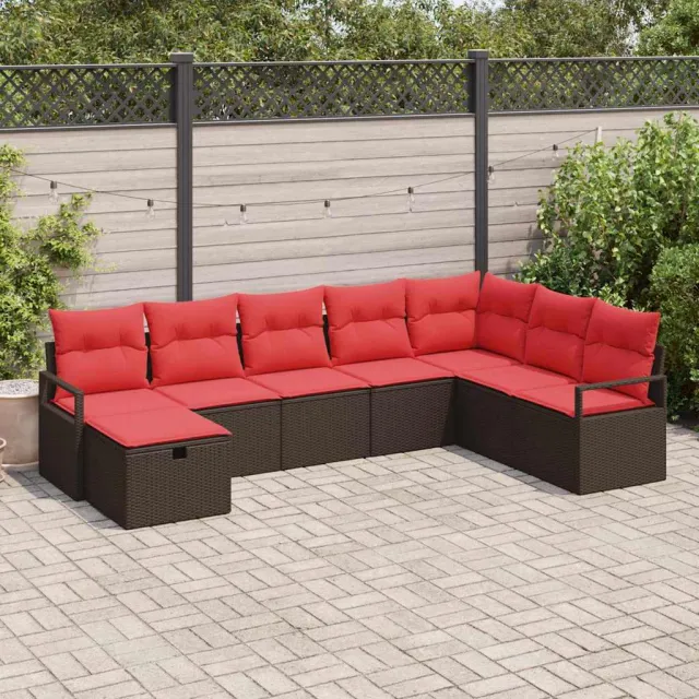 vidaXL Bankstel 6 st poly rattan Bruin