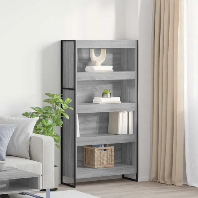 vidaXL Boekenkast 80 x 30 x 155 cm Grijs Sonoma, foto 2
