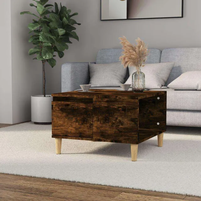 vidaXL Salontafel 55x55x36,5 cm bewerkt hout gerookt eikenkleurig, foto 2