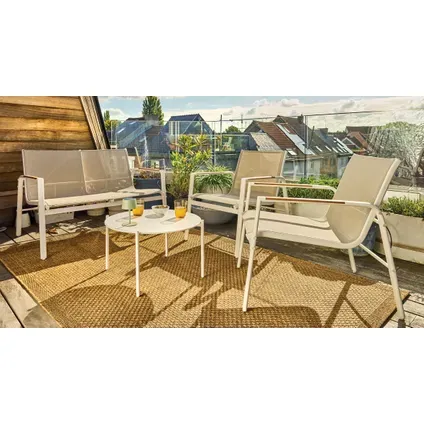 Central Park - Praxis Eigen Merk Central Park Loungeset Argos - Staal/textileen - L 77cm X B 112cm - 4 Personen, foto 4