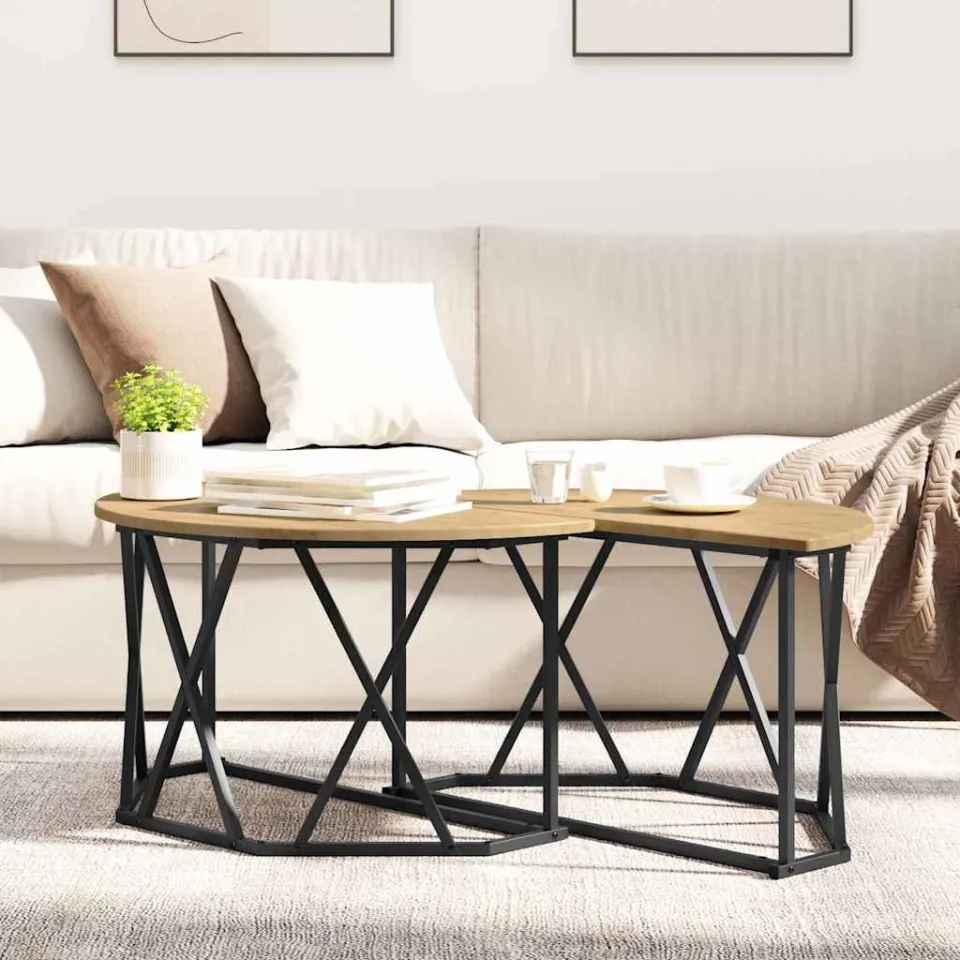 vidaXL Salontafel Artisan Eiken 80 x 80 x 42 cm, foto 4