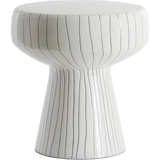Light & Living Bijzettafel Dakwa - Wit - Ø38cm - Modern