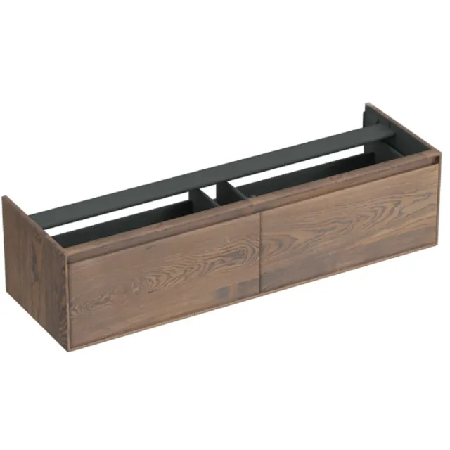 Forzalaqua Onderkast Forzalaqua Reno 160x51x40 Cm 2 Lades Softclose Eiken Havanna Bruin