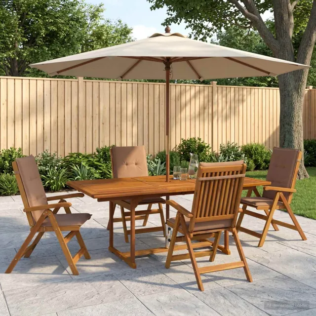 vidaXL 5-delige tuin eetset Naturel Massief Acaciahout, foto 2