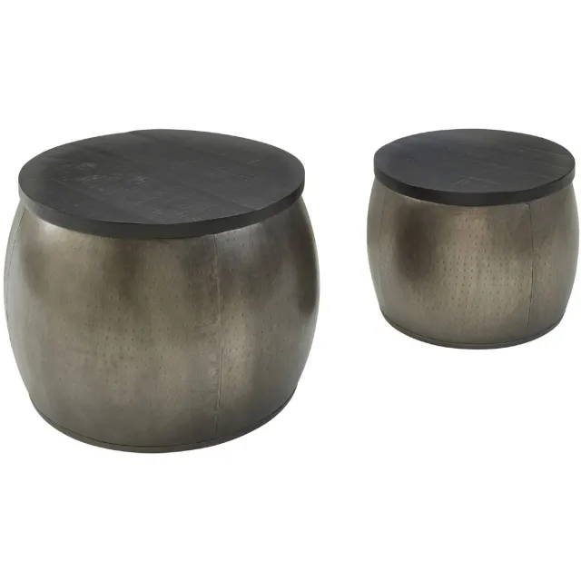 Sky Style Bullet Salontafel Set Zilver Zilver / Zwart