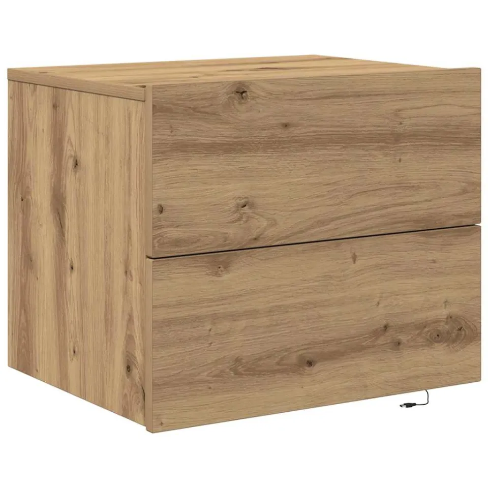 vidaXL Nachtkastje Artisan Eiken 50 x 39 x 41 cm Bewerkt hout, foto 3