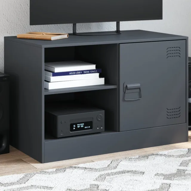 vidaXL Tv-meubel 67x39x44 cm staal antracietkleurig, foto 2