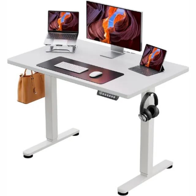 Agilestic Elektrisch Hoekbureau L Vorm 150 Cm - In Hoogte Verstelbaar Sta Zit Bureau - Ergonomisch Design - Ruim Werkoppervlak - Modern Wit Bureau Voor Thuiskantoor